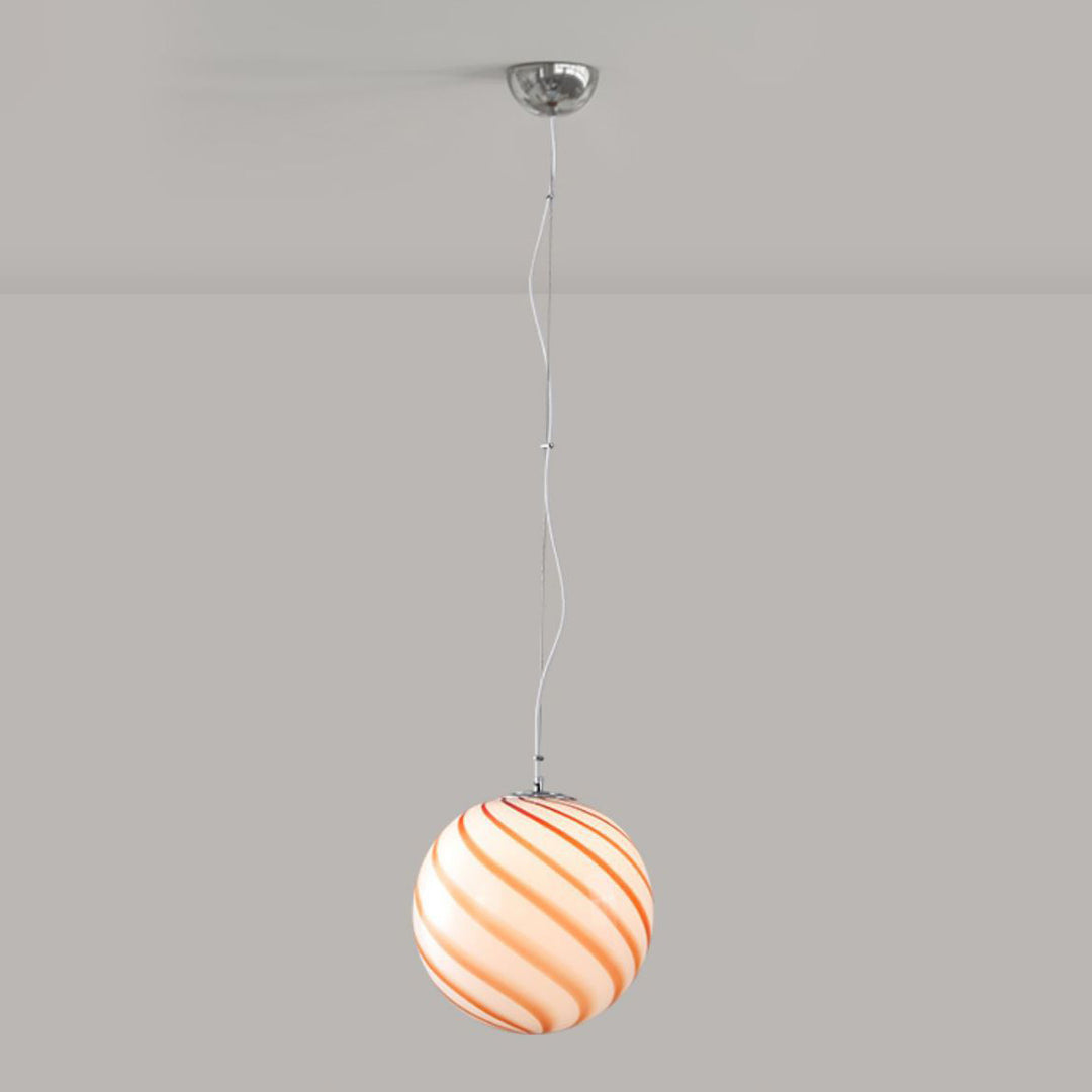Contemporary Nordic Globe Lollipop Shape Iron Glass 1-Light Pendant Light For Living Room