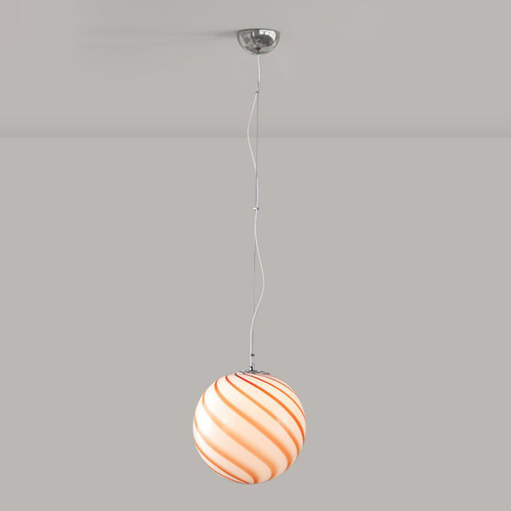 Contemporary Nordic Globe Lollipop Shape Iron Glass 1-Light Pendant Light For Living Room