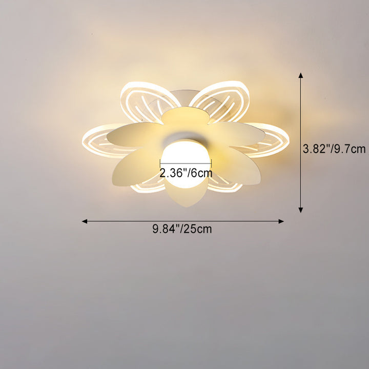 Modern Minimalist Suzuran Iron Frame Acrylic Shade LED Semi-Flush Mount Ceiling Light For Living Room
