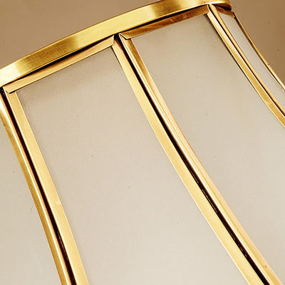 Lámpara de Mesa de Vidrio de Cobre con Encaje Redondo Tradicional Europeo de 1 Luz para Dormitorio 