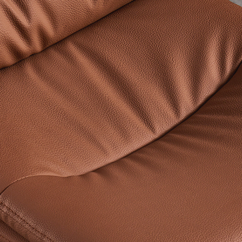 Chaise de salle à manger moderne en cuir microfibre avec dossier rectangulaire double rembourré en acier au carbone 