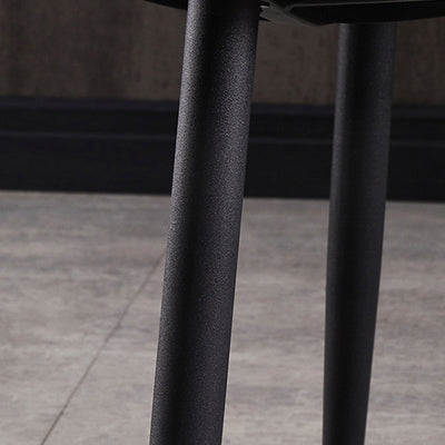 Moderna silla de comedor rectangular doble tapizada con marco de acero al carbono y respaldo de cuero de microfibra para el comedor 