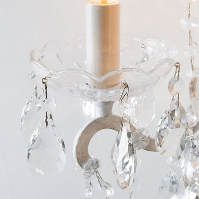 Traditional Rustic Branch Curved Pole Candelabra Crystal Iron 3-Light Wall Sconce Lamp For Living Room