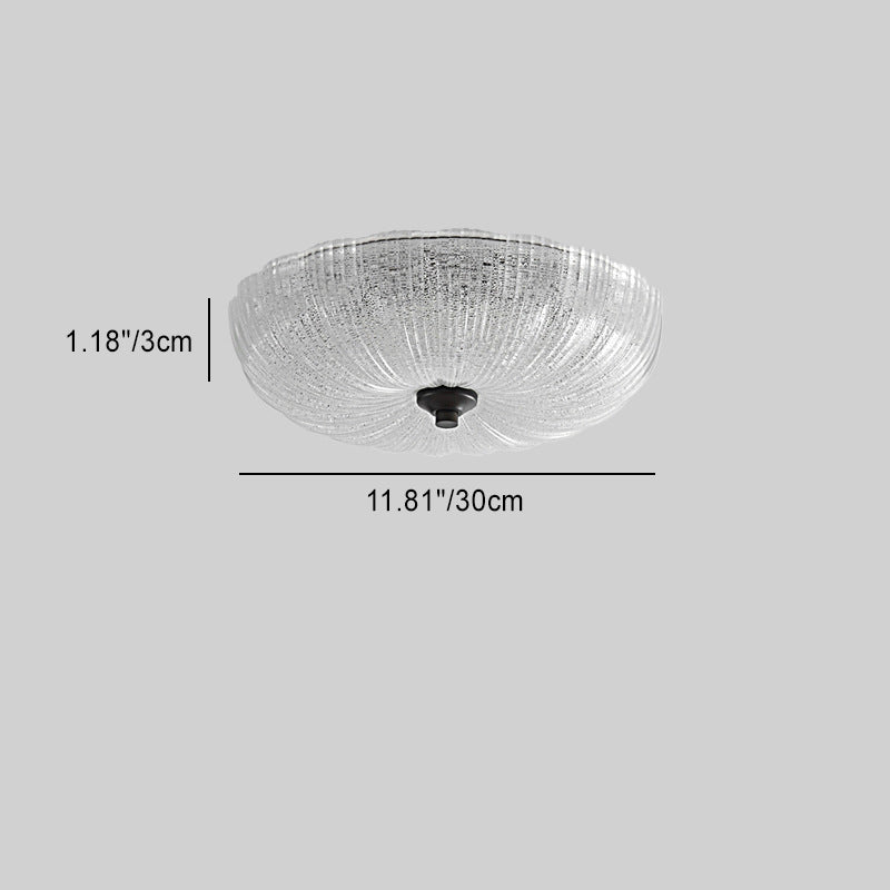 Plafonnier LED en verre fait main avec bandes rondes nordiques contemporaines et cuivre pour salon 