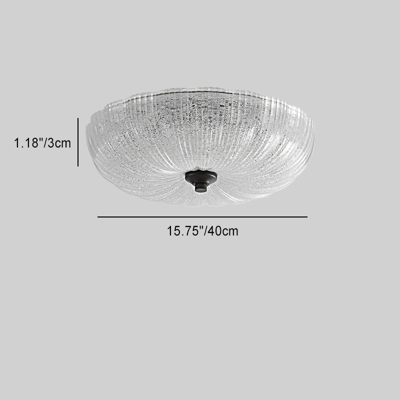 Plafonnier LED en verre fait main avec bandes rondes nordiques contemporaines et cuivre pour salon 