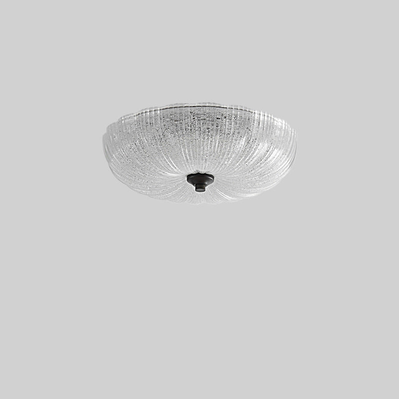 Plafonnier LED en verre fait main avec bandes rondes nordiques contemporaines et cuivre pour salon 