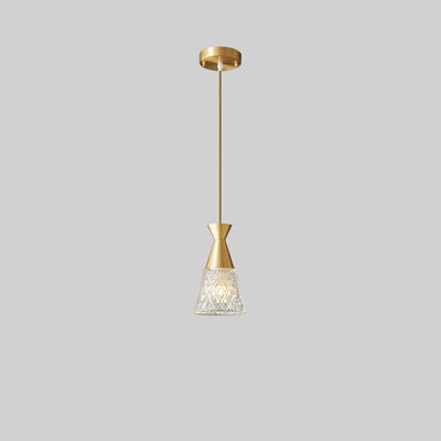 Moderner minimalistischer Kegel Messingrahmen Glasschirm 1/3 Licht Insel Licht Kronleuchter für Esszimmer 