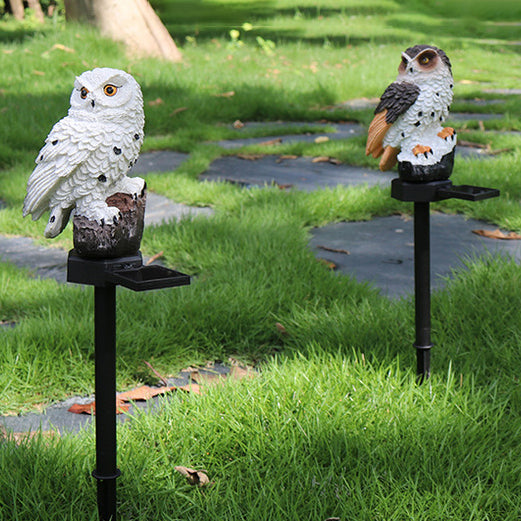 Contemporáneo Creativo Solar Animal Águila Ardilla Conejo Resina LED Enchufe de Suelo Luz Exterior para Jardín 