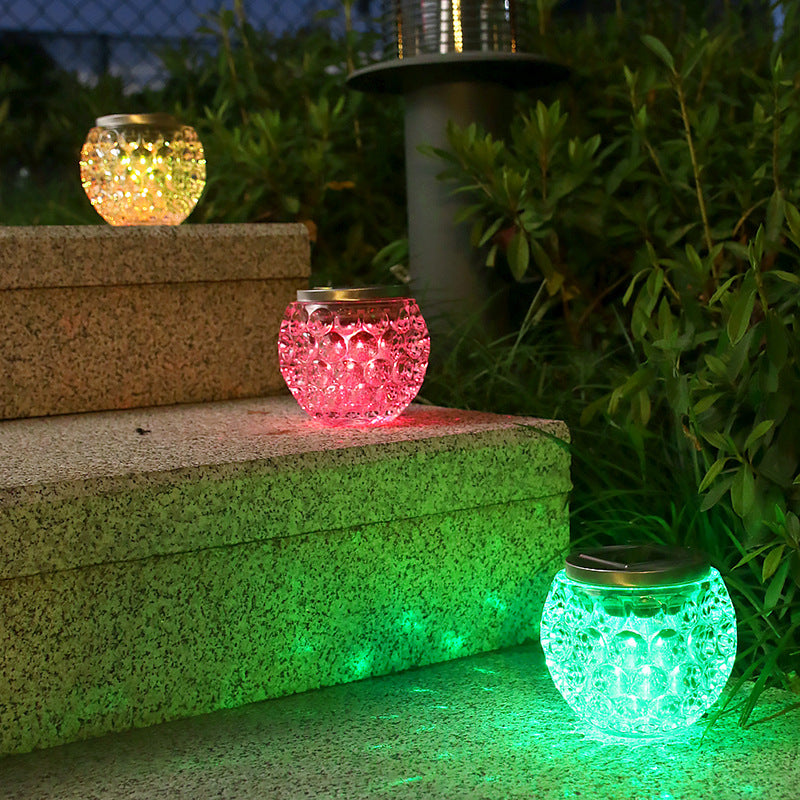 Moderne Art Deco Solarglas Jar voller Sterne ABS Edelstahl LED Außenleuchten für den Garten 