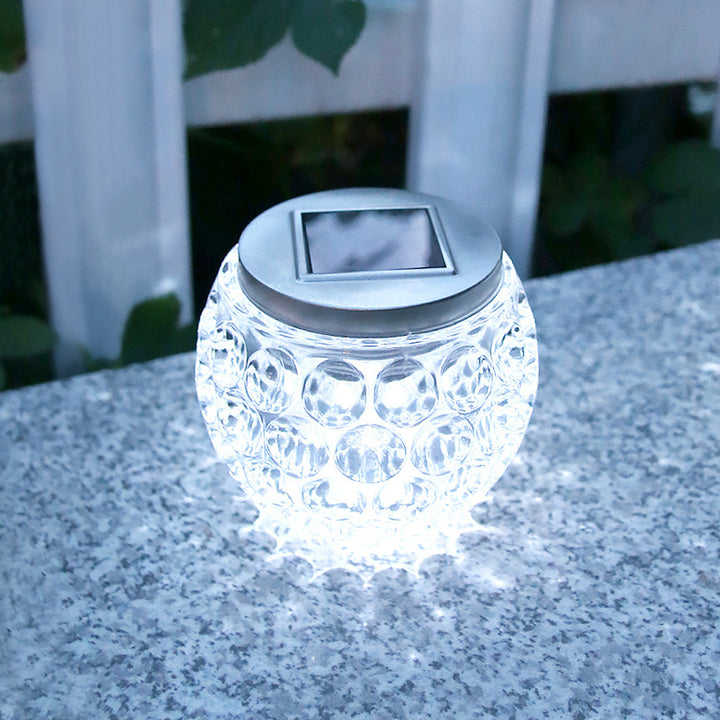 Bocal en verre solaire Art Déco moderne plein d'étoiles ABS en acier inoxydable LED lumières extérieures pour jardin 