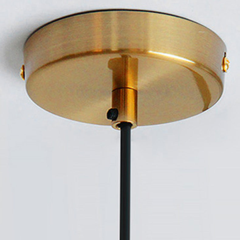 Suspension luminaire 1 lumière avec abat-jour en verre demi-dôme rond industriel contemporain pour salon 