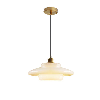 Suspension luminaire 1 lumière avec abat-jour en verre demi-dôme rond industriel contemporain pour salon 