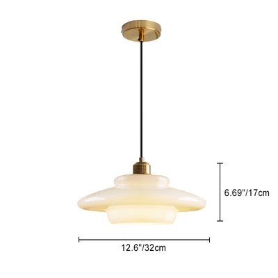 Suspension luminaire 1 lumière avec abat-jour en verre demi-dôme rond industriel contemporain pour salon 