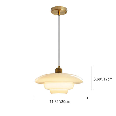 Suspension luminaire 1 lumière avec abat-jour en verre demi-dôme rond industriel contemporain pour salon 