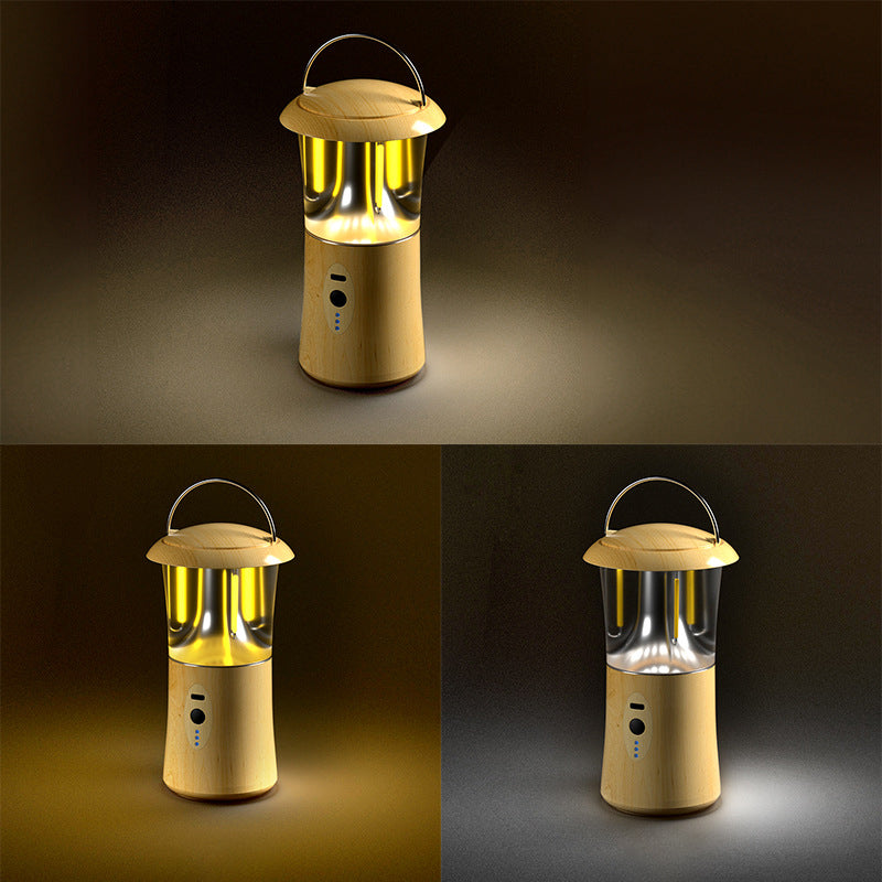 Modern Minimalist Rechargeable Cylinder ABS PC Stainless Steel LED Camping Outdoor Light For Garden