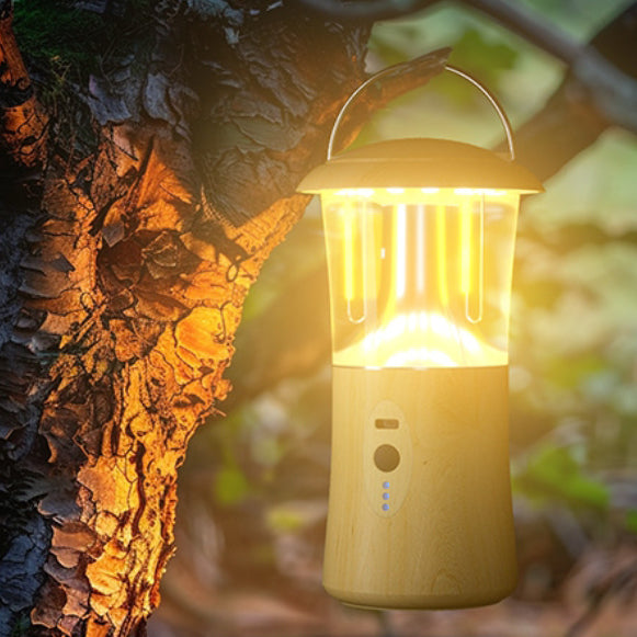 ضوء LED خارجي للتخييم في الحديقة بأسطوانة قابلة لإعادة الشحن بتصميم حديث بسيط من الفولاذ المقاوم للصدأ وABS وPC 