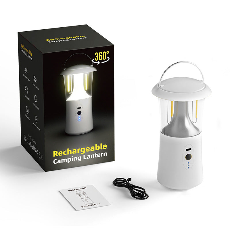 Modern Minimalist Rechargeable Cylinder ABS PC Stainless Steel LED Camping Outdoor Light For Garden