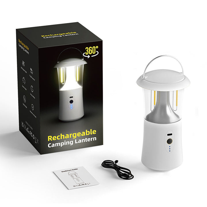 Modern Minimalist Rechargeable Cylinder ABS PC Stainless Steel LED Camping Outdoor Light For Garden