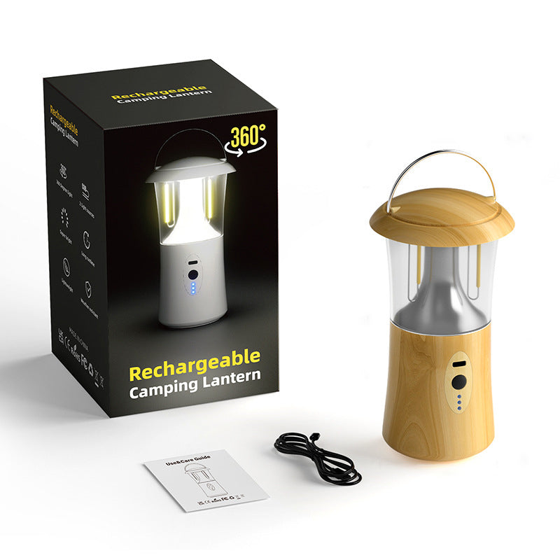 Modern Minimalist Rechargeable Cylinder ABS PC Stainless Steel LED Camping Outdoor Light For Garden