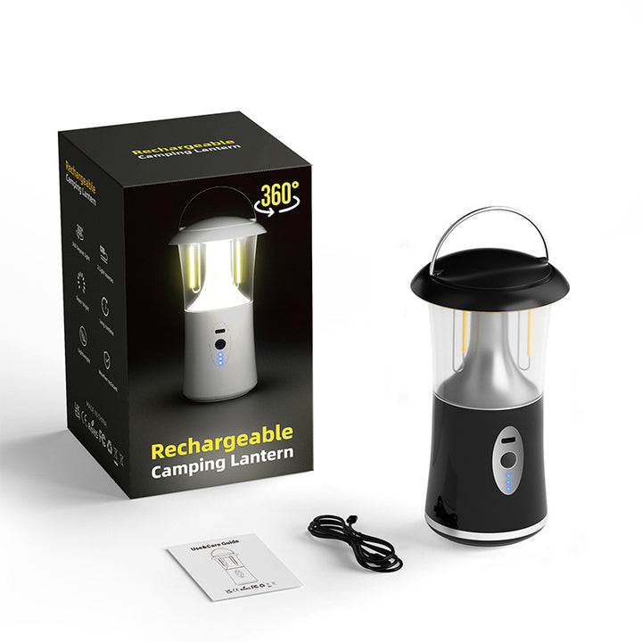 Modern Minimalist Rechargeable Cylinder ABS PC Stainless Steel LED Camping Outdoor Light For Garden
