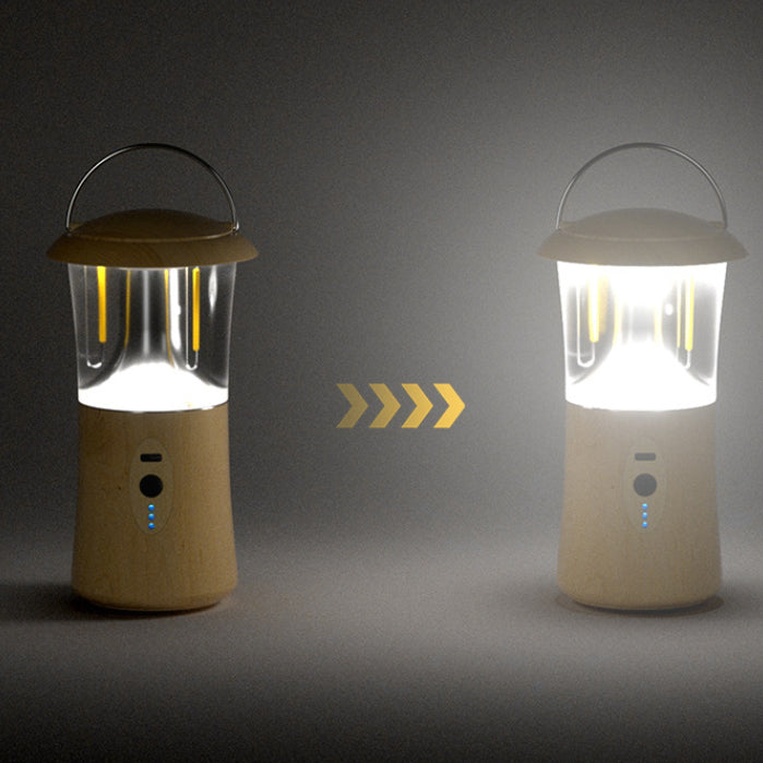 ضوء LED خارجي للتخييم في الحديقة بأسطوانة قابلة لإعادة الشحن بتصميم حديث بسيط من الفولاذ المقاوم للصدأ وABS وPC 