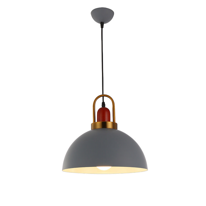 Suspension contemporaine en dôme rond nordique en aluminium à 1 lumière pour salon 