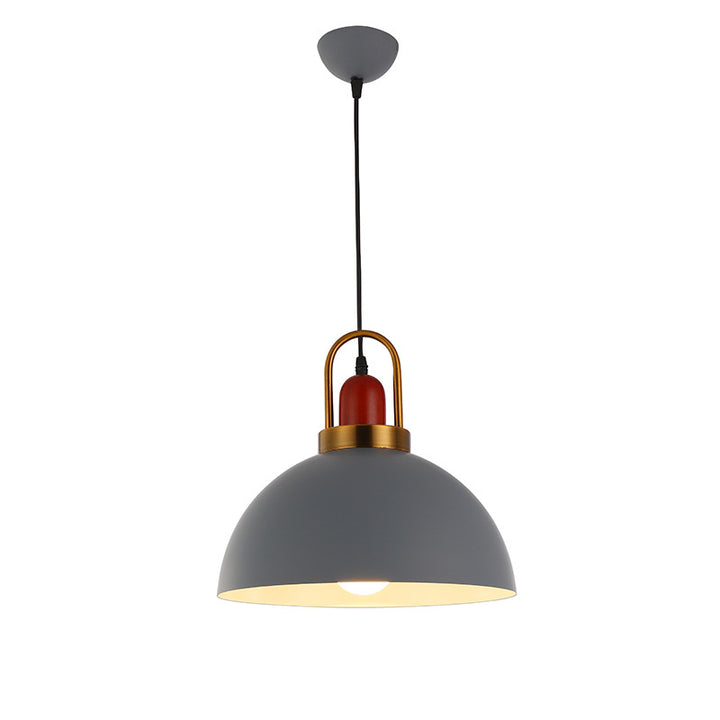 Suspension contemporaine en dôme rond nordique en aluminium à 1 lumière pour salon 