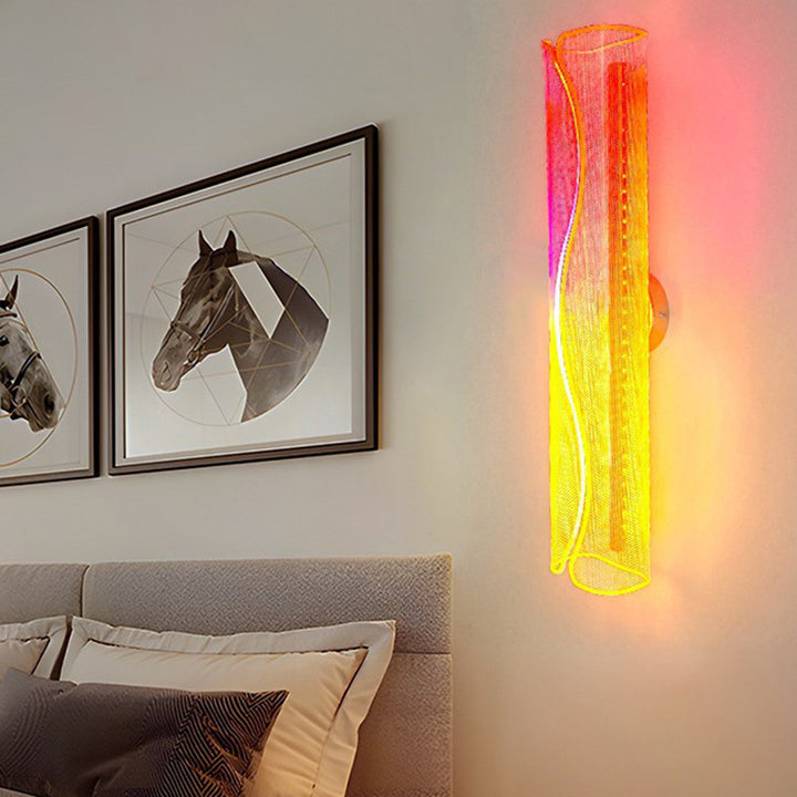 Lampe murale LED en acrylique en fer et aluminium cylindrique moderne de luxe pour salon 