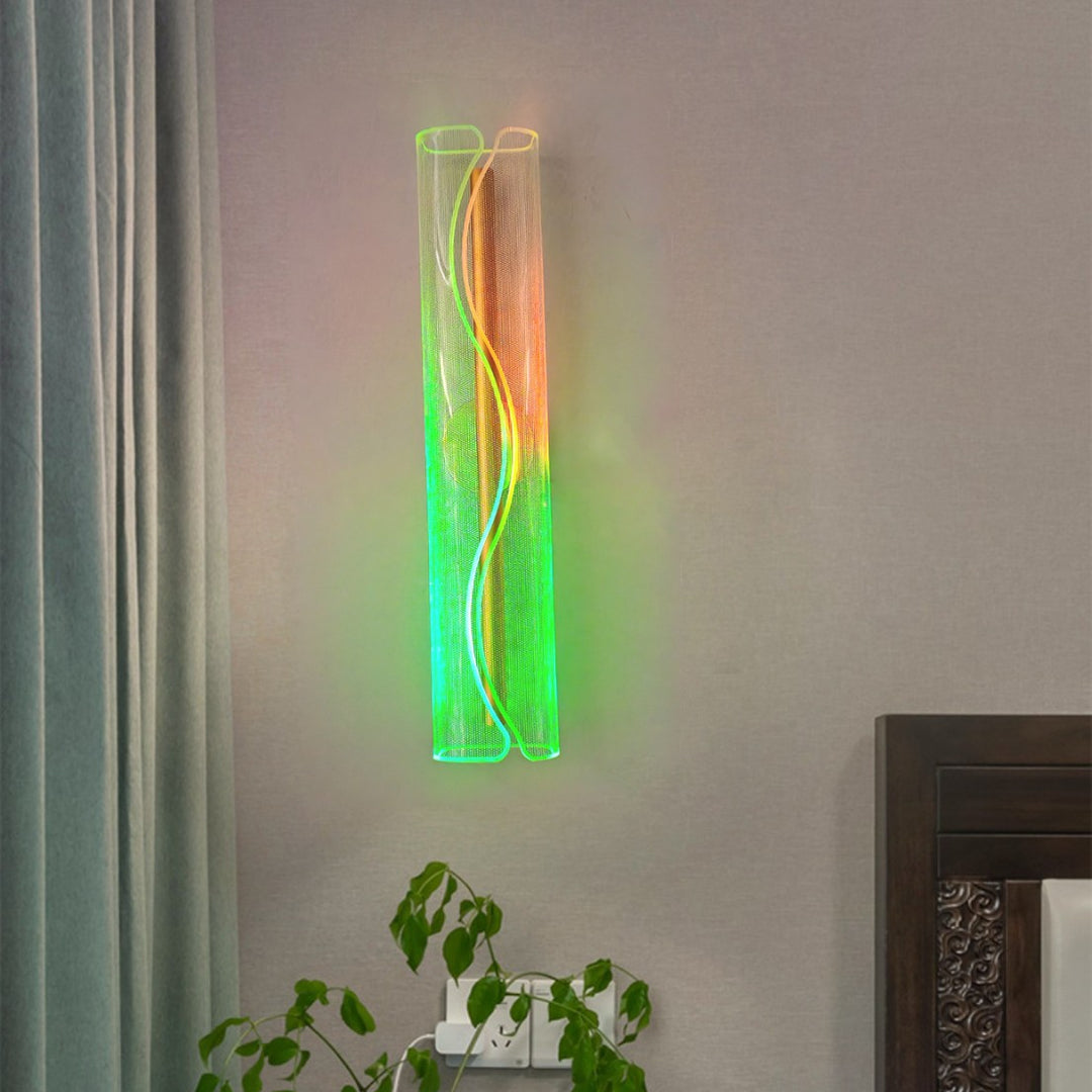Lampe murale LED en acrylique en fer et aluminium cylindrique moderne de luxe pour salon 