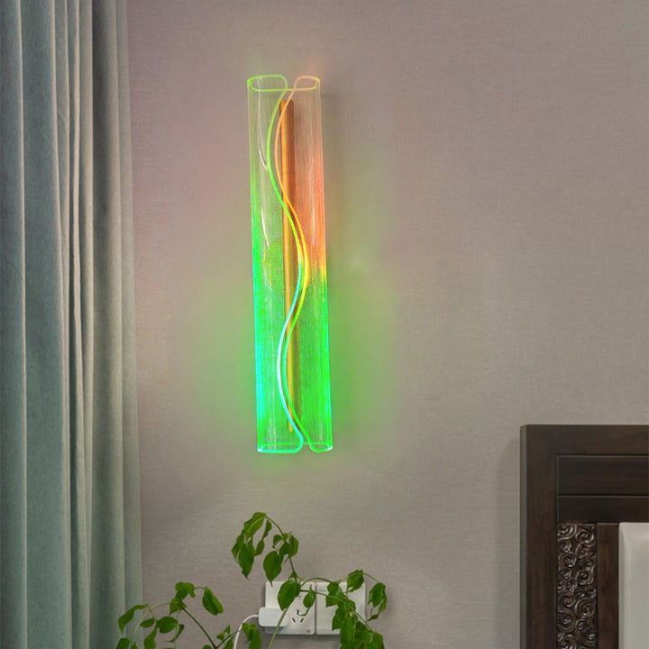 Lampe murale LED en acrylique en fer et aluminium cylindrique moderne de luxe pour salon 