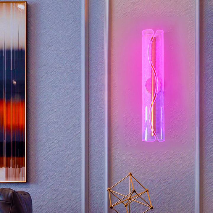 Lampe murale LED en acrylique en fer et aluminium cylindrique moderne de luxe pour salon 