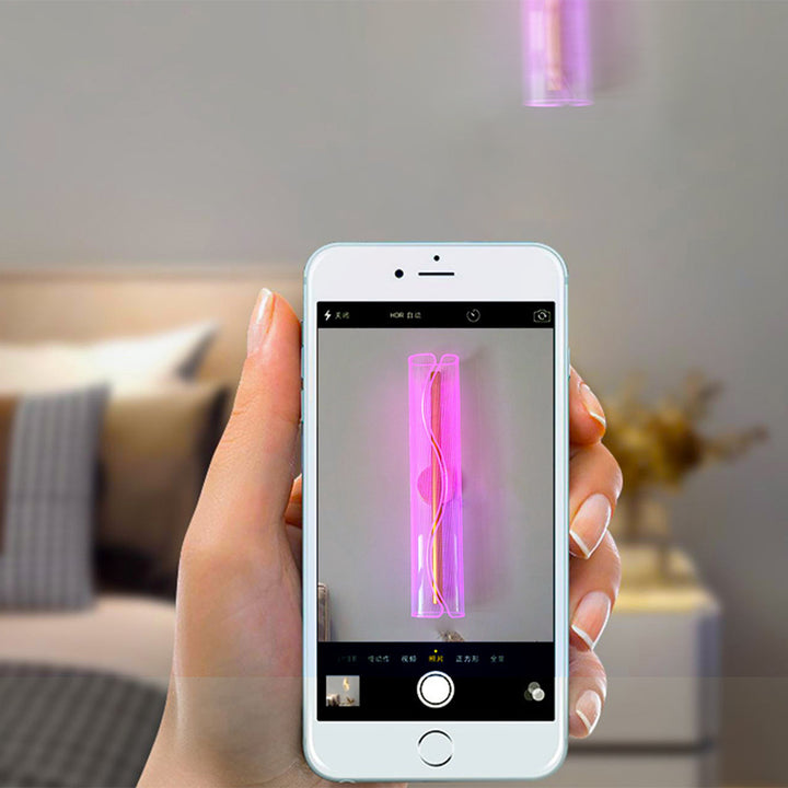 Lampe murale LED en acrylique en fer et aluminium cylindrique moderne de luxe pour salon 