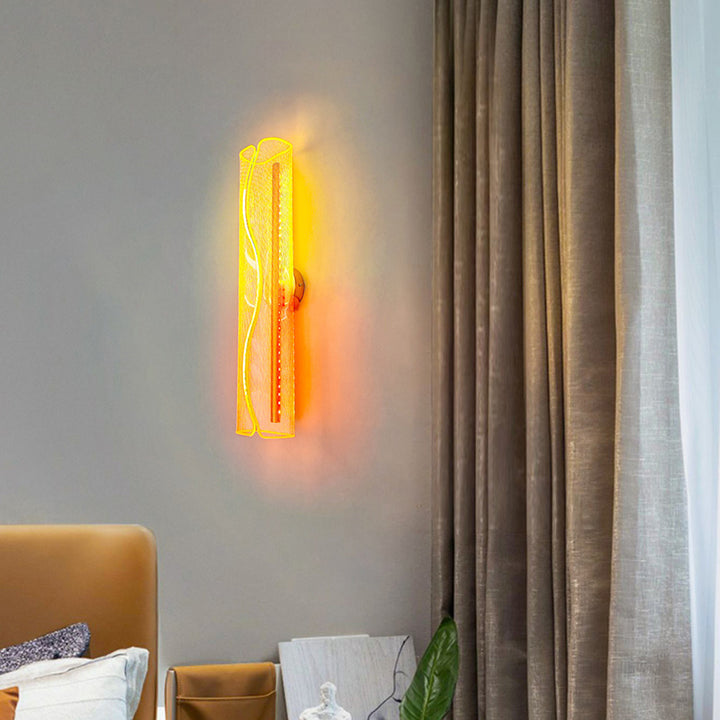 Lampe murale LED en acrylique en fer et aluminium cylindrique moderne de luxe pour salon 