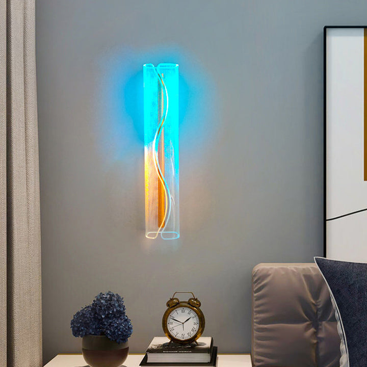 Lampe murale LED en acrylique en fer et aluminium cylindrique moderne de luxe pour salon 