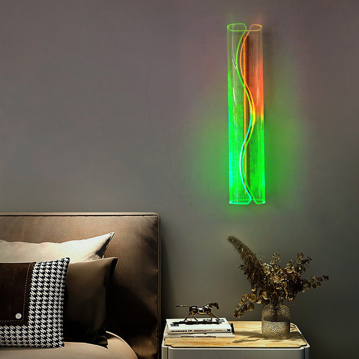 Lampe murale LED en acrylique en fer et aluminium cylindrique moderne de luxe pour salon 