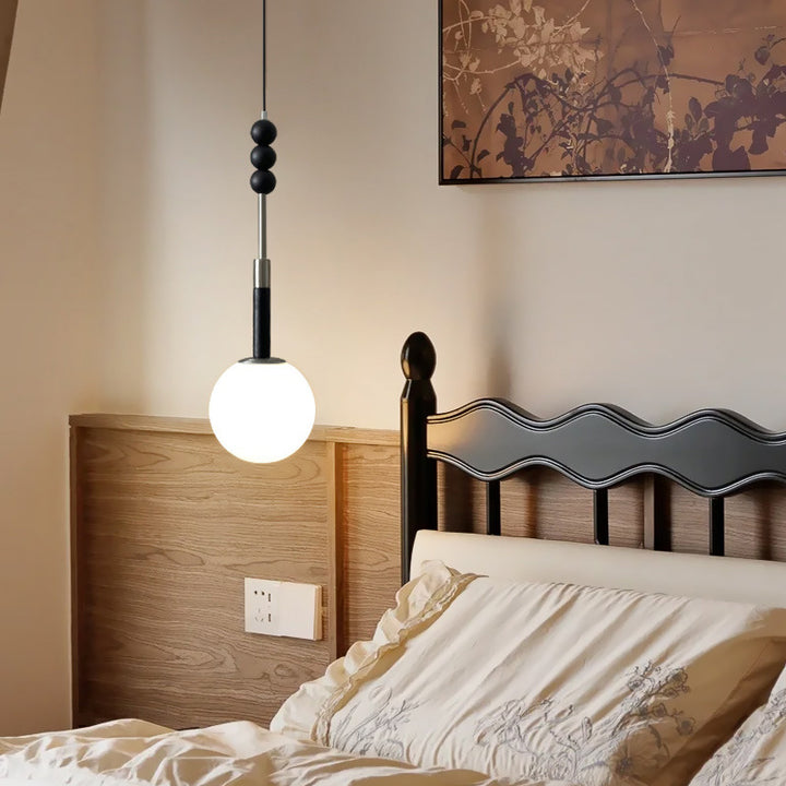Moderne minimalistische runde Globus-Rundperlen Eisen 1-Licht Pendelleuchte für das Schlafzimmer 