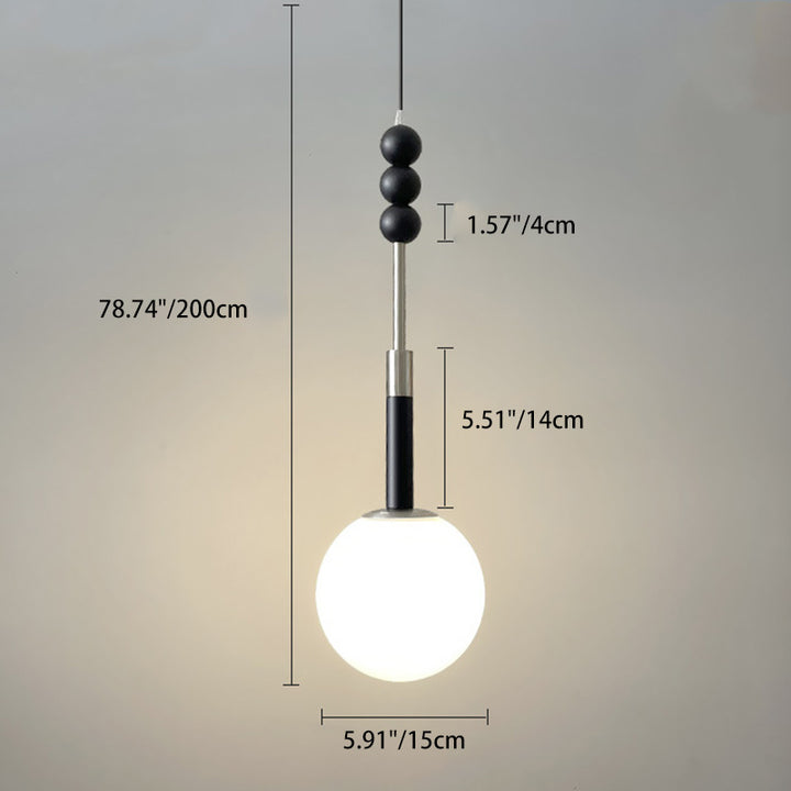 Moderne minimalistische runde Globus-Rundperlen Eisen 1-Licht Pendelleuchte für das Schlafzimmer 