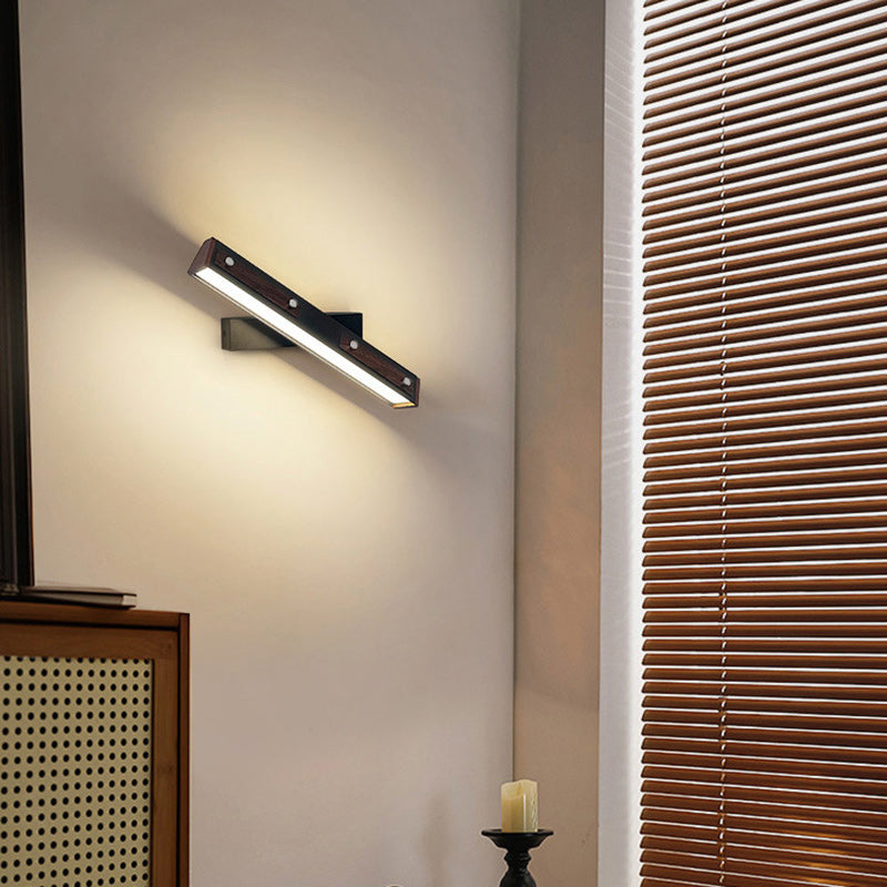 Moderne minimalistische rechteckige Aluminium-Eisen-Rahmen-PP-Schirm-LED-Wandleuchte für das Wohnzimmer 