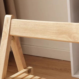 Moderner klappbarer rechteckiger Esszimmerstuhl im nordischen Stil aus Rubberwood mit Latten-Rückenlehne für das Esszimmer 