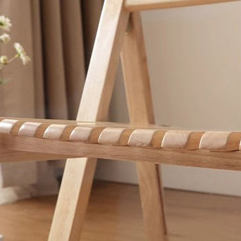 Moderner klappbarer rechteckiger Esszimmerstuhl im nordischen Stil aus Rubberwood mit Latten-Rückenlehne für das Esszimmer 