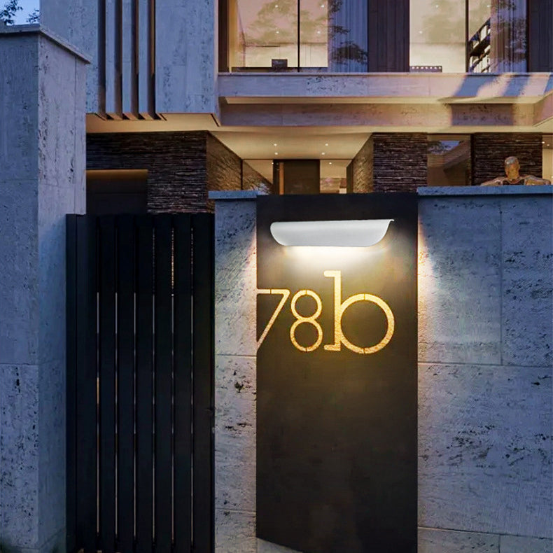 Aplique de pared LED de vidrio de aluminio rectangular impermeable moderno minimalista para patio exterior 