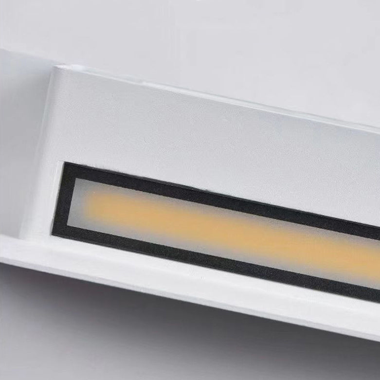Aplique de pared LED de vidrio de aluminio rectangular impermeable moderno minimalista para patio exterior 