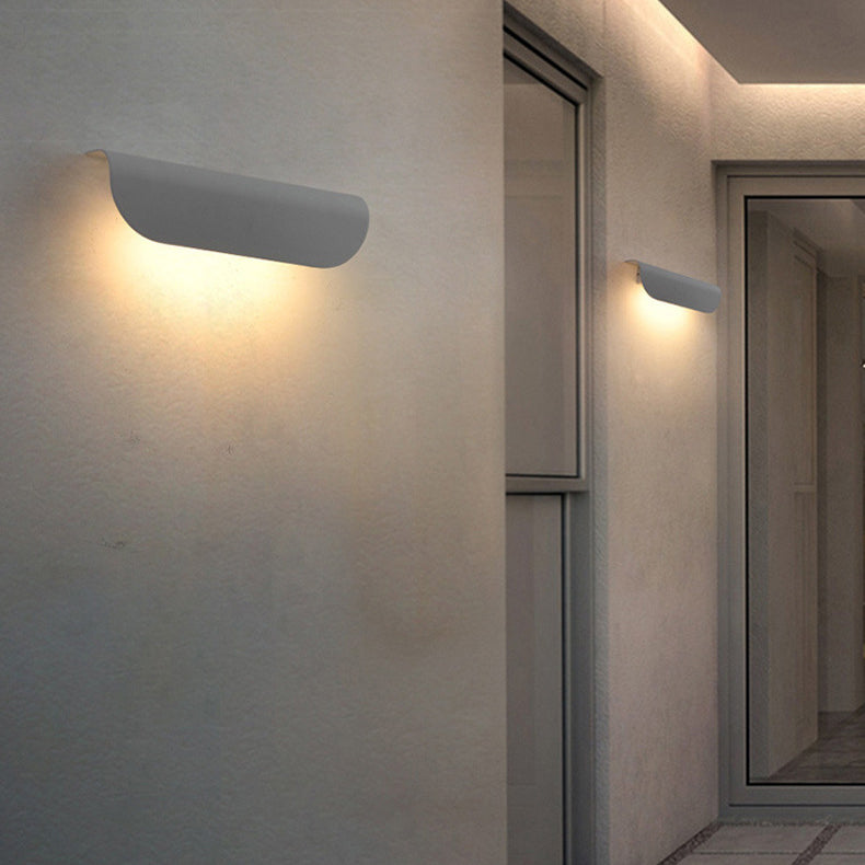 Aplique de pared LED de vidrio de aluminio rectangular impermeable moderno minimalista para patio exterior 