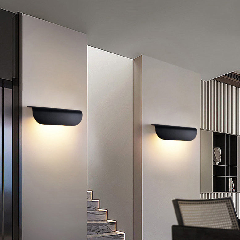 Aplique de pared LED de vidrio de aluminio rectangular impermeable moderno minimalista para patio exterior 