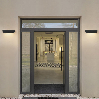 Aplique de pared LED de vidrio de aluminio rectangular impermeable moderno minimalista para patio exterior 