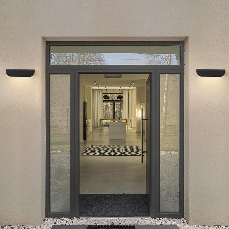 Aplique de pared LED de vidrio de aluminio rectangular impermeable moderno minimalista para patio exterior 