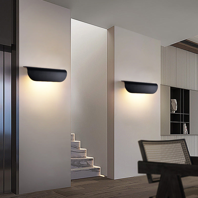 Aplique de pared LED de vidrio de aluminio rectangular impermeable moderno minimalista para patio exterior 