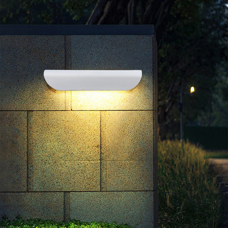 Aplique de pared LED de vidrio de aluminio rectangular impermeable moderno minimalista para patio exterior 