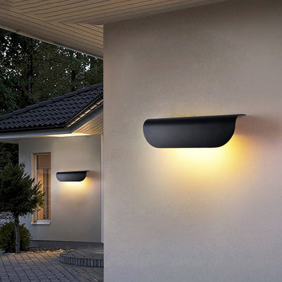 Aplique de pared LED de vidrio de aluminio rectangular impermeable moderno minimalista para patio exterior 