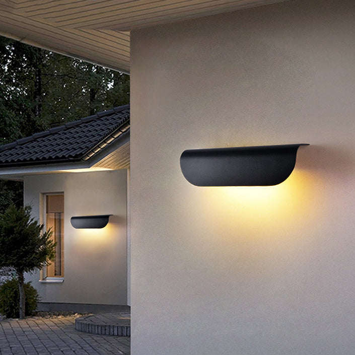 Aplique de pared LED de vidrio de aluminio rectangular impermeable moderno minimalista para patio exterior 